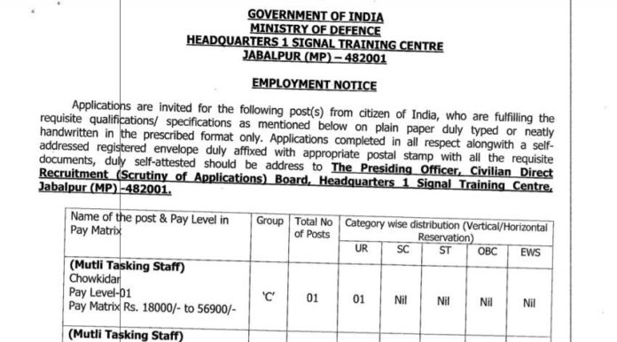 Ministry of Defence Recruitment 2021: Recruitment for Group C posts in Ministry of Defense, 10th pass can also apply, salary will be good