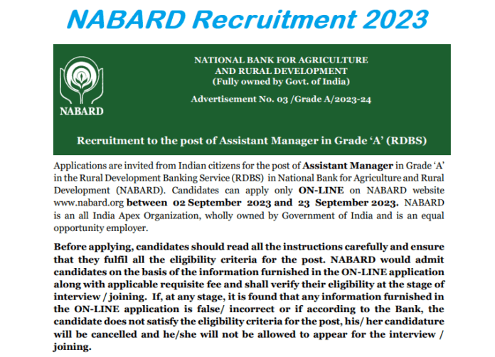 NABARD Recruitment 2023: Golden opportunity to get job in NABARD, will get salary of 89000, know selection & qualification