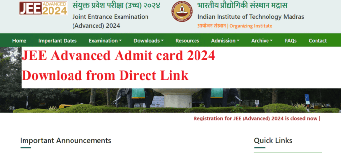 JEE Advanced Admit Card 2024 Out, download now from this link