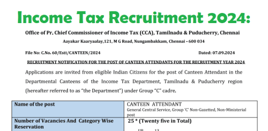 Income Tax Recruitment 2024: Great opportunity to get a job in Income Tax, 10th pass can apply, get monthly salary of Rs 56,000