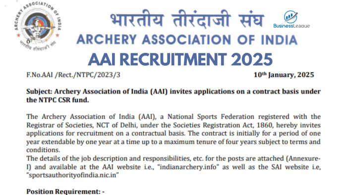 AAI Recruitment 2025: Golden opportunity to get a job in Archery Association of India, will get 1,50,000 salary, know here others details