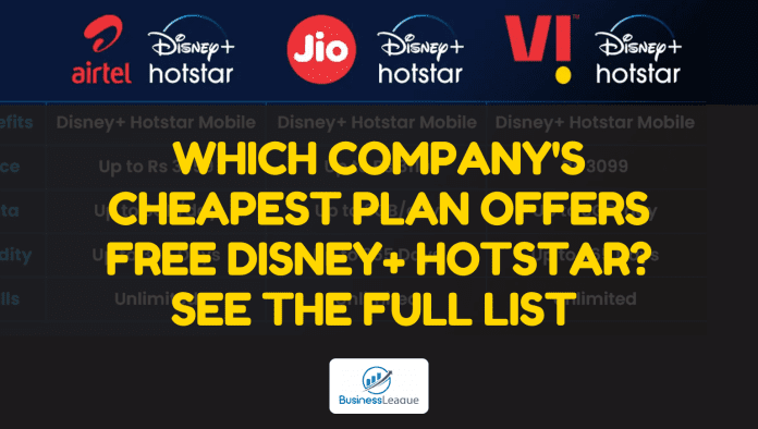 Airtel, Jio or Vi: Which company's cheapest plan offers free Disney+ Hotstar? See the full list