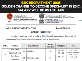 ESIC Recruitment 2025: Golden change to become Specialist in ESIC, salary will be Rs 1.31 lakh, know selection & others details