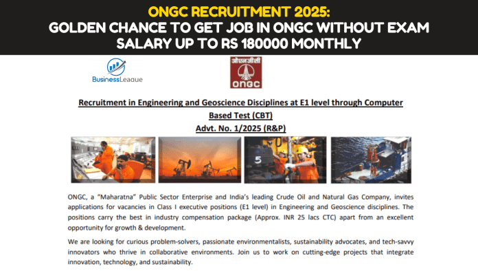 ONGC Recruitment 2025: Golden chance to get job in ONGC without exam, salary up to Rs 180000 monthly, know details here