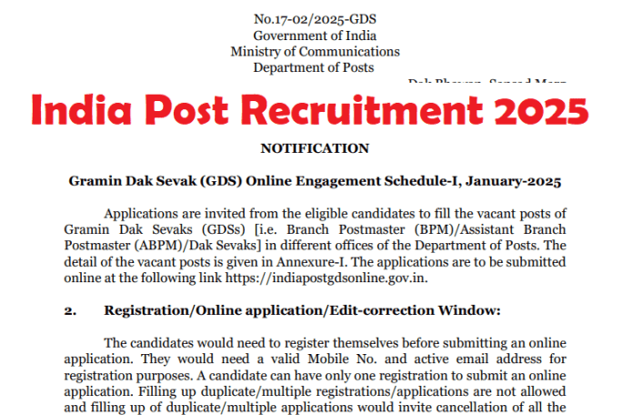 India Post Recruitment 2025